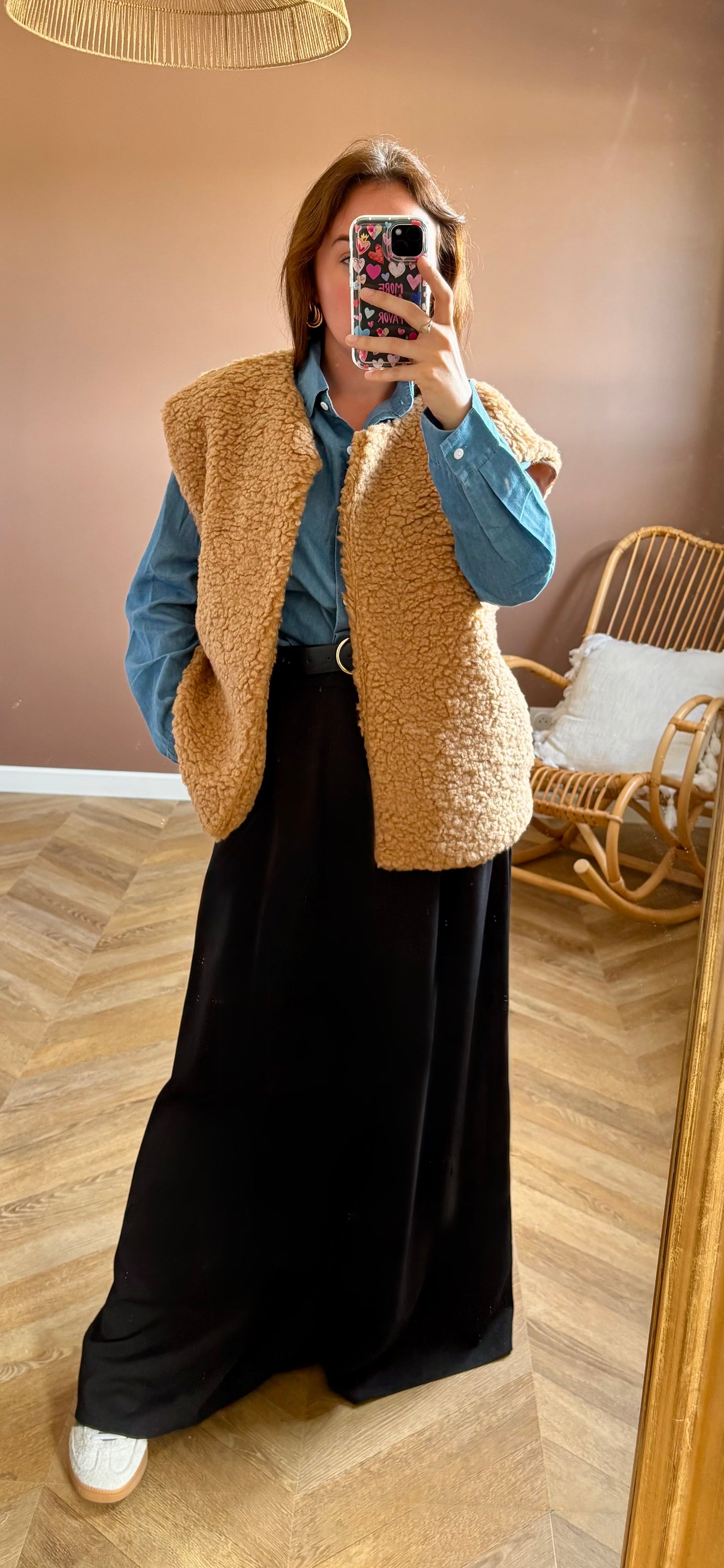 Veste moumoute sans manches