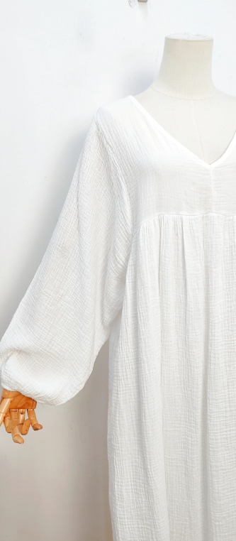 Robe gaz de coton blanche