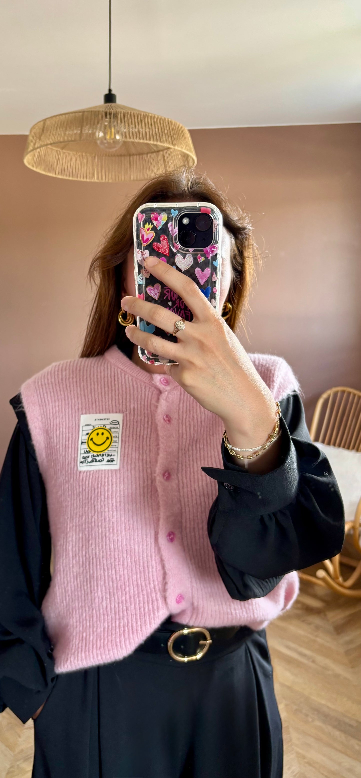 Gilet sans manche rose