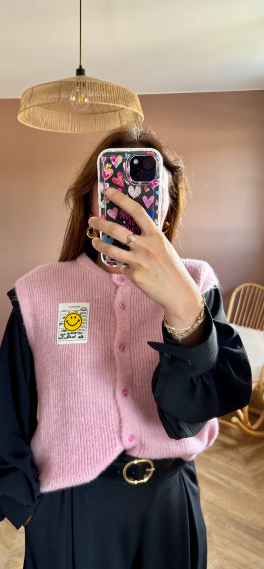 Gilet sans manche rose