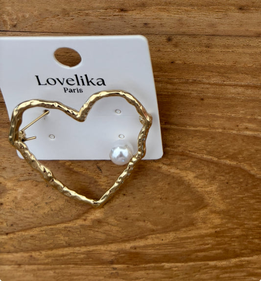 Broche cœur perle